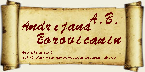 Andrijana Borovićanin vizit kartica